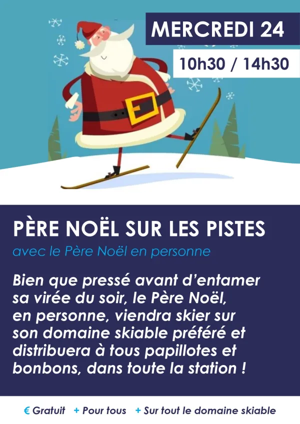 Père Noël sur les pistes
