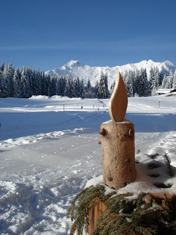 Vue de la résidence en hiver