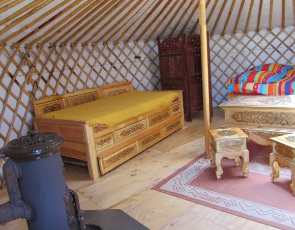 Intérieur de la yourte
