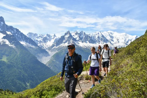 Randonnée pédestre collective à Megève