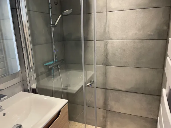 Salle de bains avec grande douche