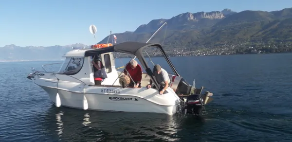 Sortie pêche en bateau sur le Léman