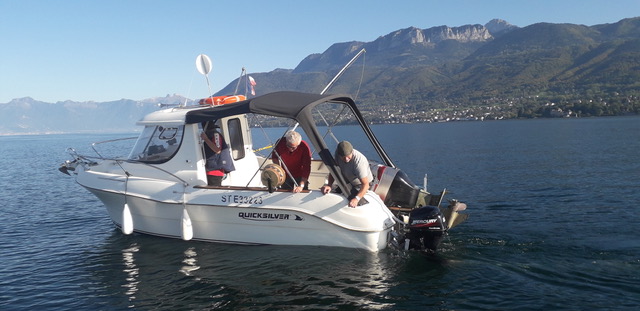 Sortie pêche en bateau sur le Léman à Lugrin