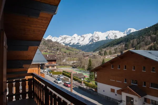 Vue du balcon été / Summer balcony view- Tilleuls - Le Grand-Bornand