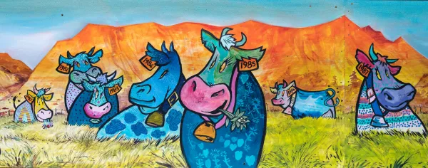 Art Vache : Fresque "Vache en alpage"