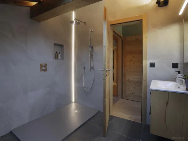 Salle de bains avec grande douche