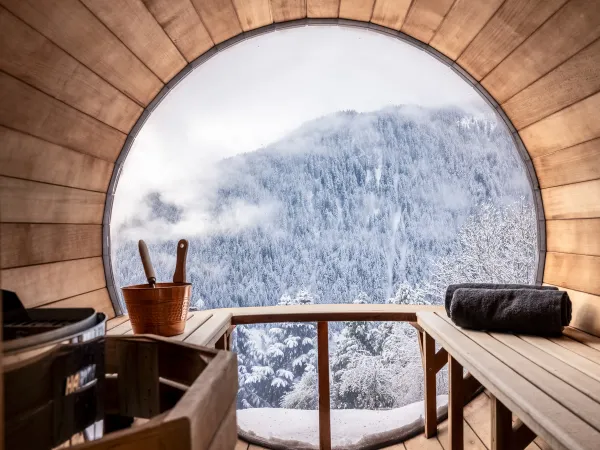 Sauna extérieur en hiver