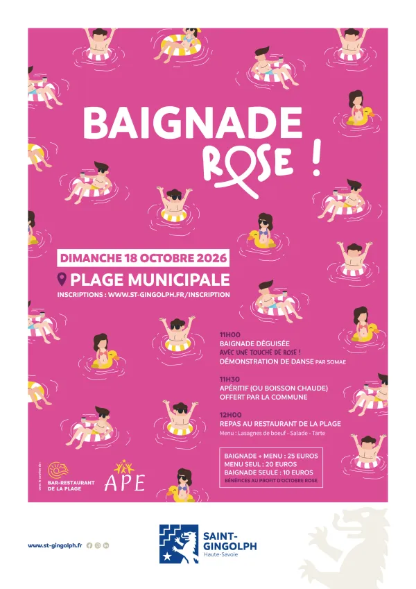 Baignade Rose à Saint-Gingolph
