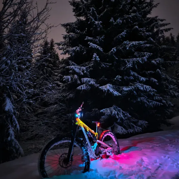 La Drénalin’e-Bike : VTTAE sur neige aux Confins