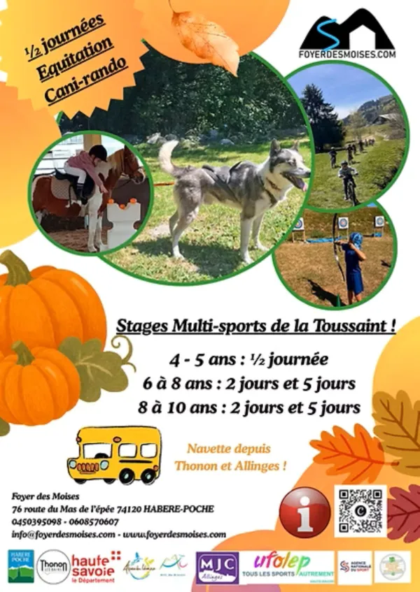 Stage 6/7 ans - 2 j multisports + équitation vacances d'automne