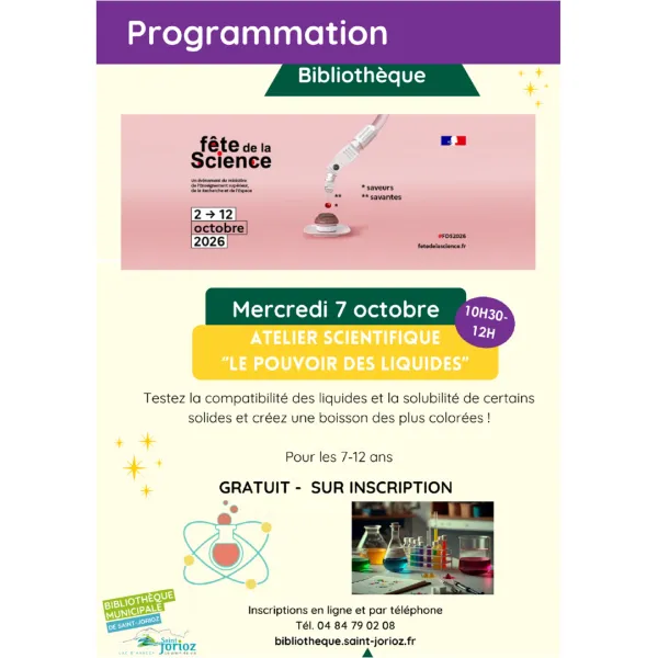 Atelier scientifique : « Le pouvoir des liquides »
