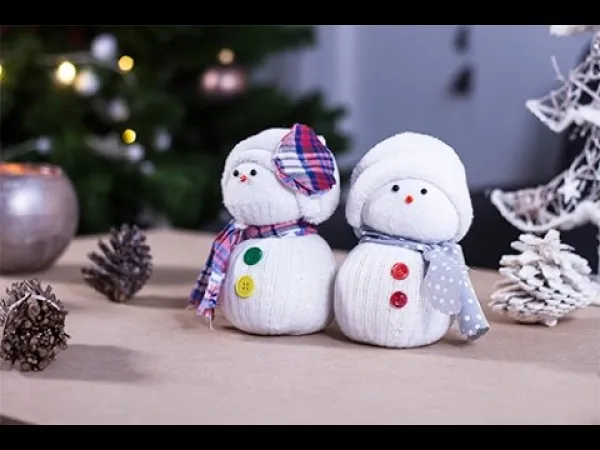 Bonhomme de neige en chaussette