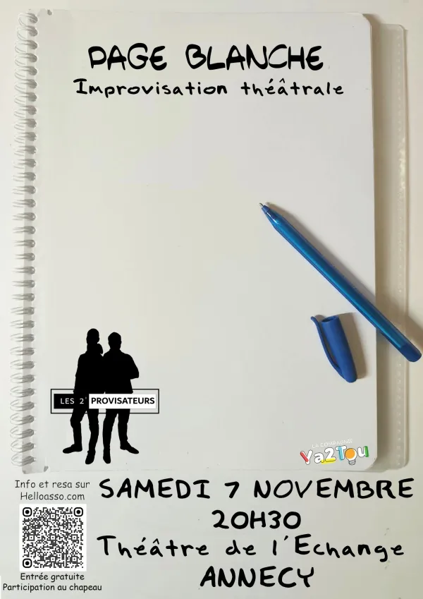 Page blanche – Les 2’provisateurs – Théâtre d’Improvisation