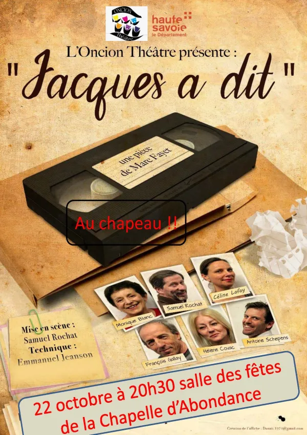 Spectacle "Jacques a dit" par la troupe Oncion Théâtre