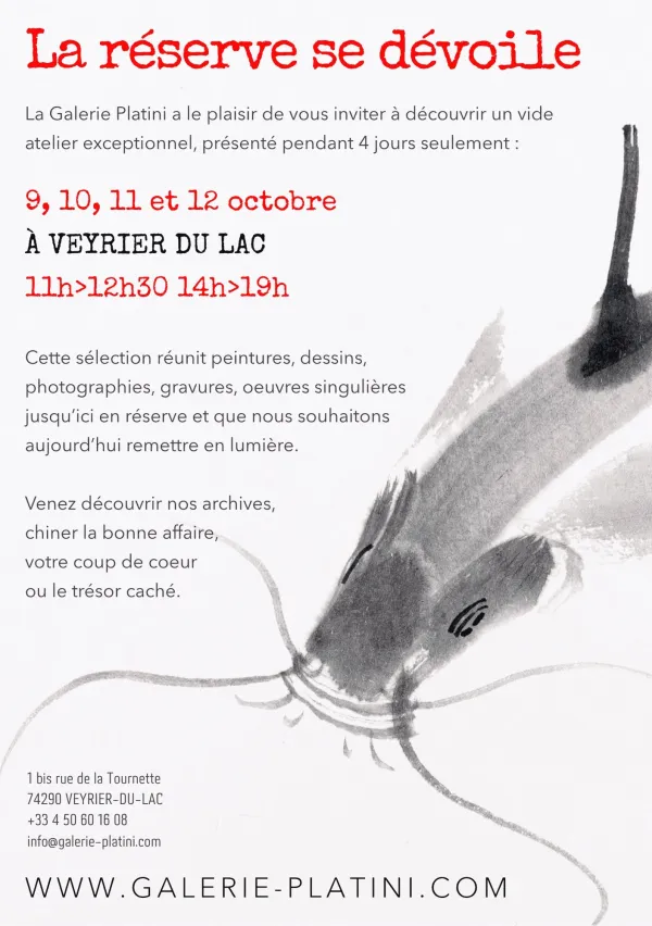 Vide atelier à la Galerie Platini