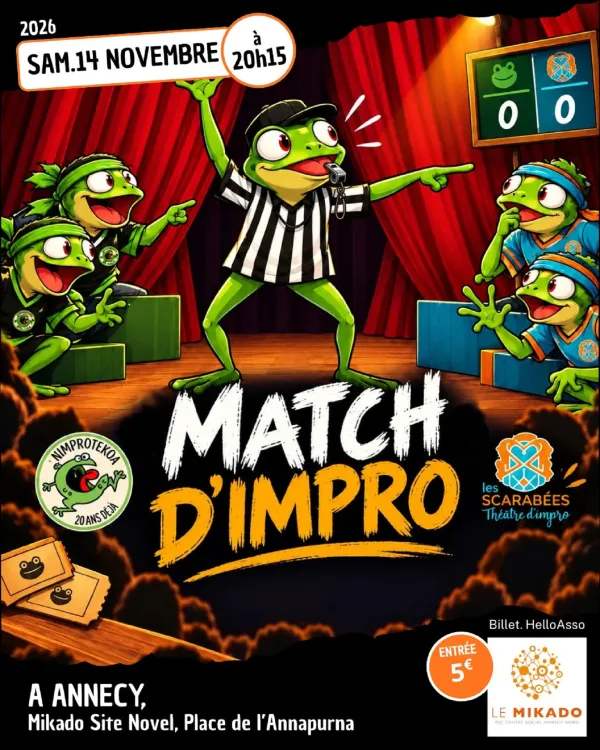 Match d’Improvisation théâtrale : Les Nimprotekoa vs Les Scarabées de Bonneville