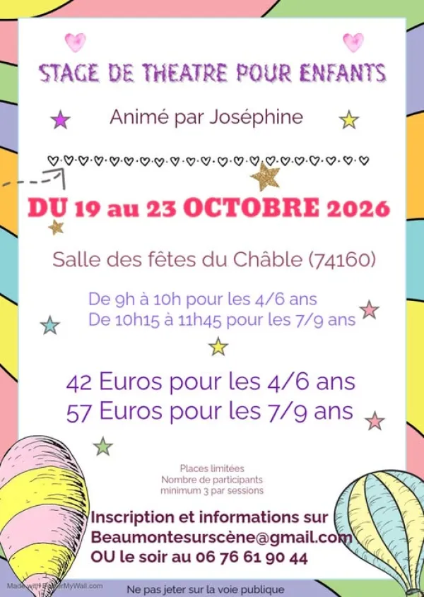 Stage de theatre pour enfants