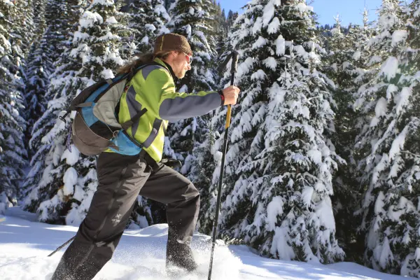 Raquettes dans la poudreuse