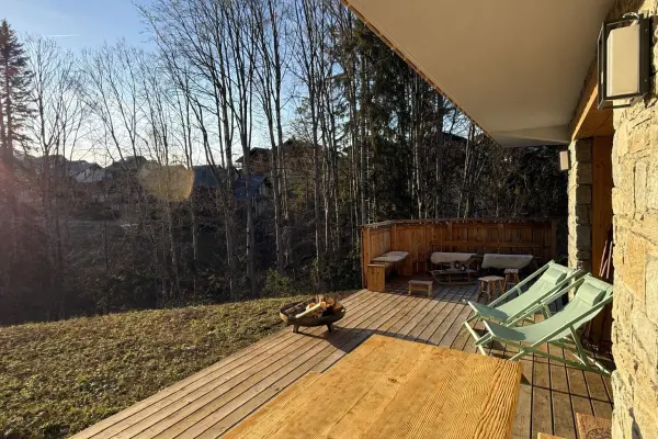 Terrasse au coucher du soleil