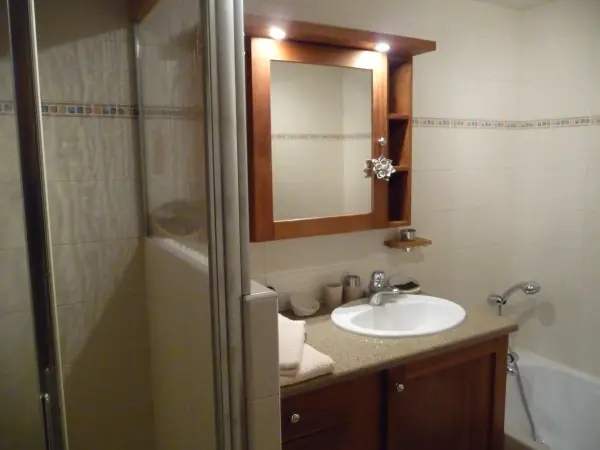 Appartement Mémé Rosa - CHAMEL Salle de bain baignoire cabine douche