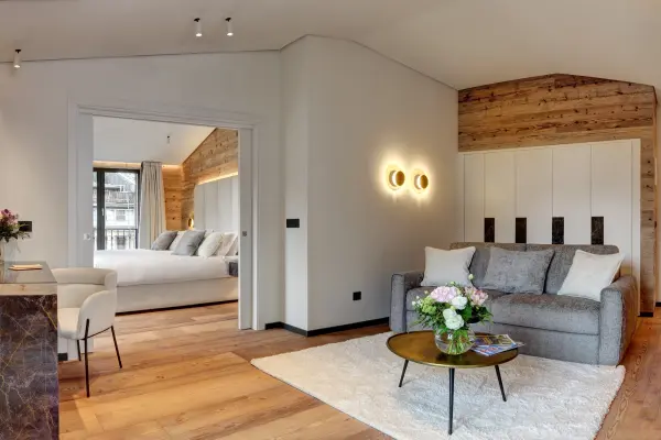 Suite de 45 m² avec vue sur le Massif du Mont-Blanc et la rivière 