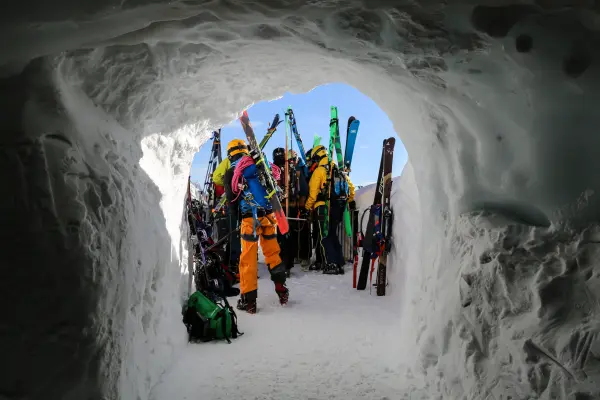 tunnel de neige au départ