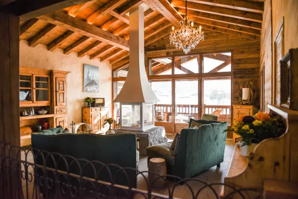 chalet la ferme d'Estelle pièce à vivre