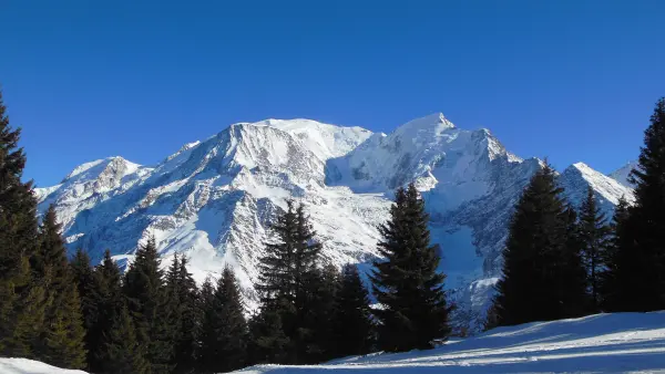 Domaine skiable vue sur Les Houches