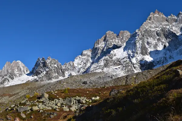 Vue sur les aiguilles de chamonix