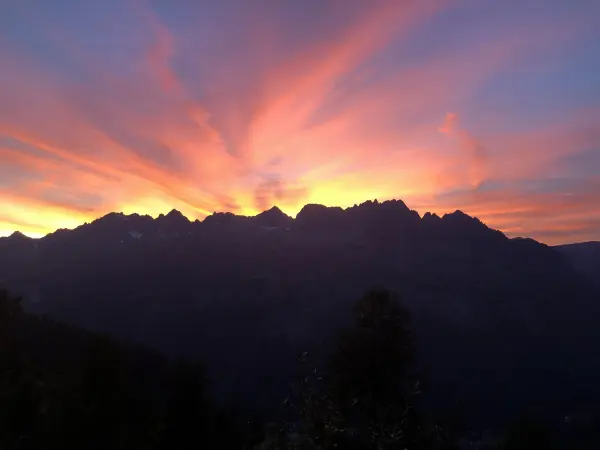 Coucher de soleil vue côté vallée 