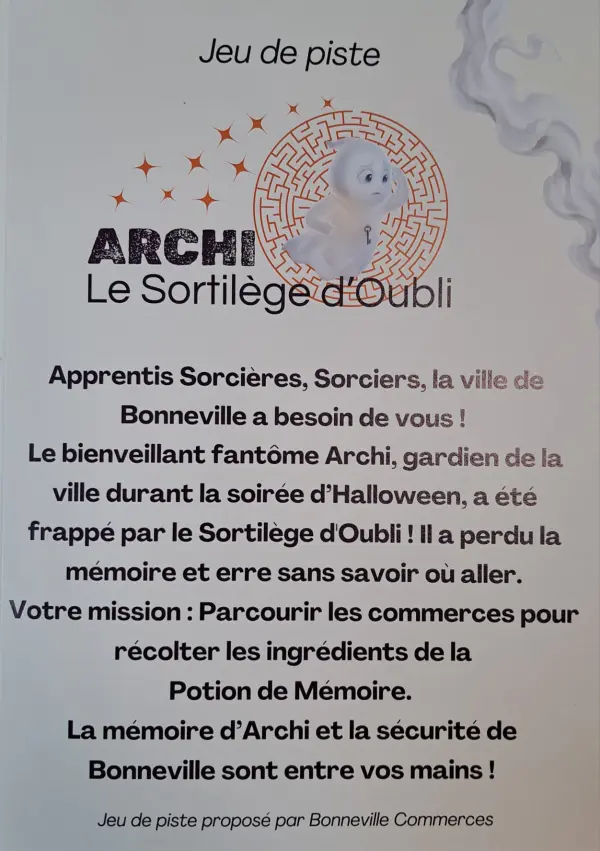 Jeu de piste des commerçants - Archi, le Sortilège d'oubli