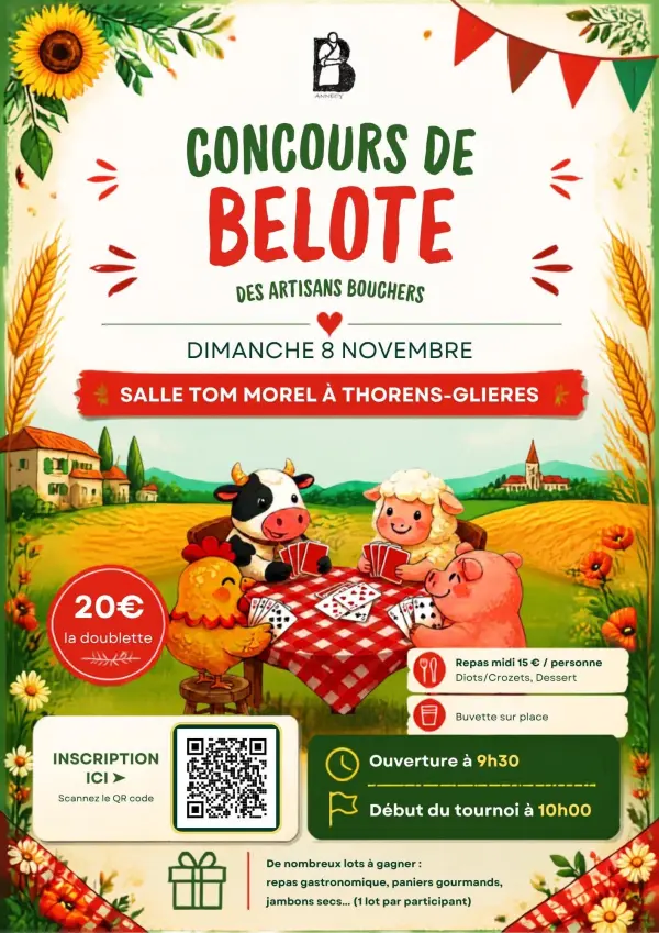 Concours de belote des artisans bouchers à Thorens-Glières