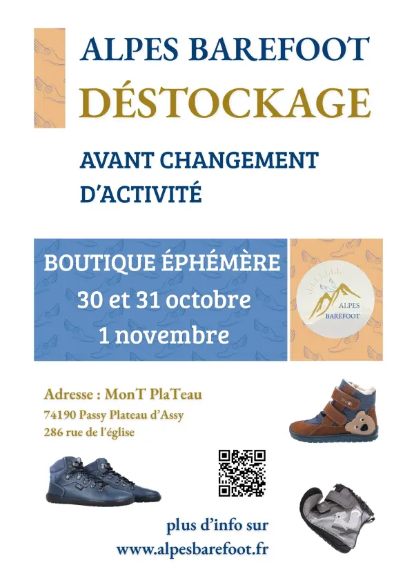 Boutique éphémère des chaussures barefoot - Déstockage