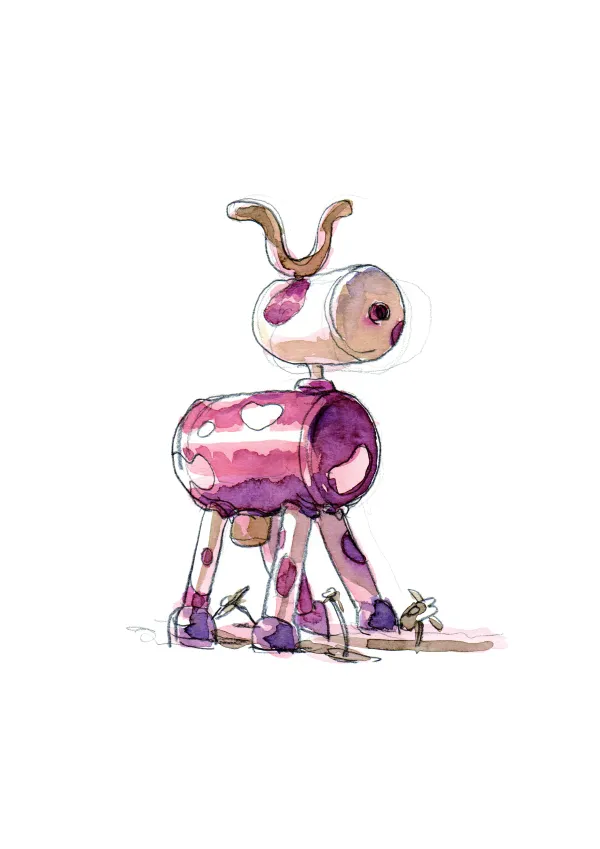 Art vache : sculpture "La Vache Cartoon"
