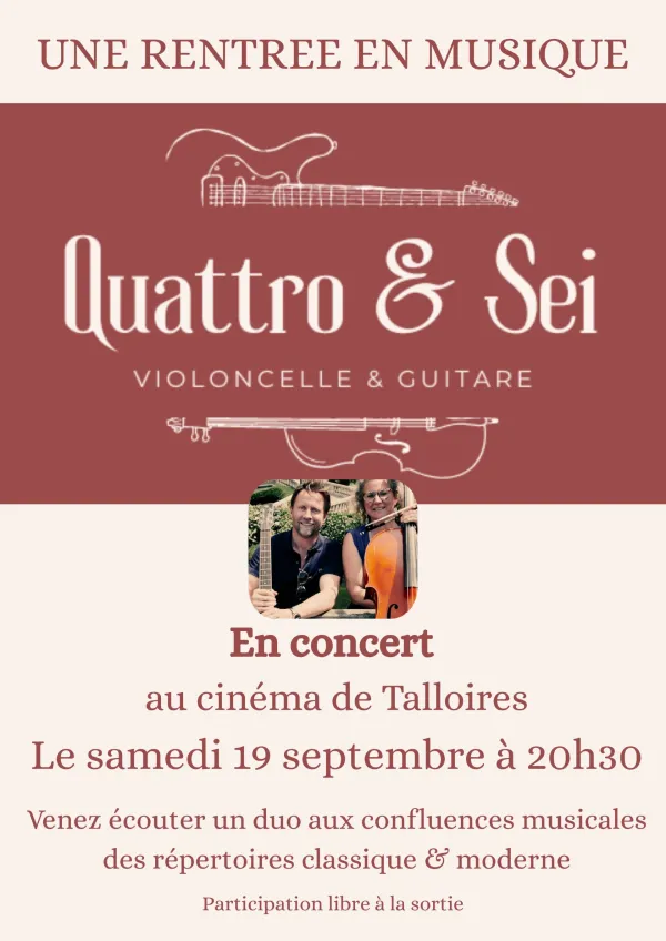Concert violoncelle - guitare du duo « Quattro e Sei »