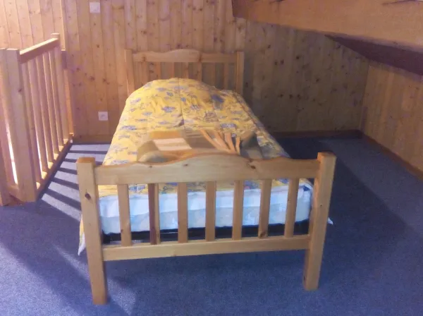 Mezzanine avec lit simple/Mezzanine with a single bed-Chalet Pollet-Le Grand-Bornand