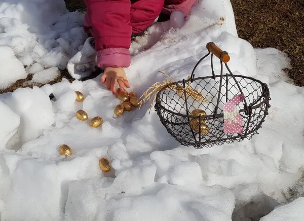 Chasse aux oeufs des tout-petits