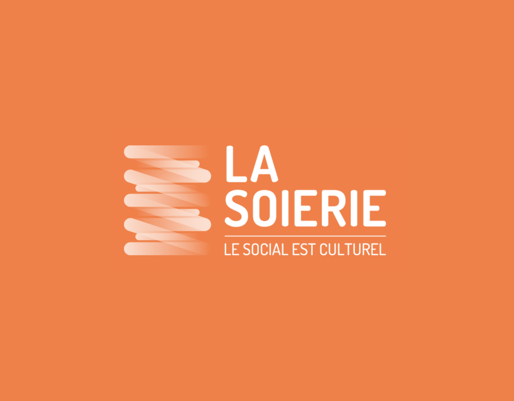 logo de la soierie écriture blanche sur fond orange