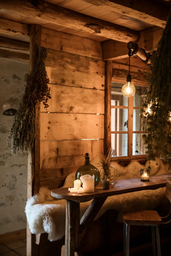 intérieur ambiance hiver au Moulin de Léré