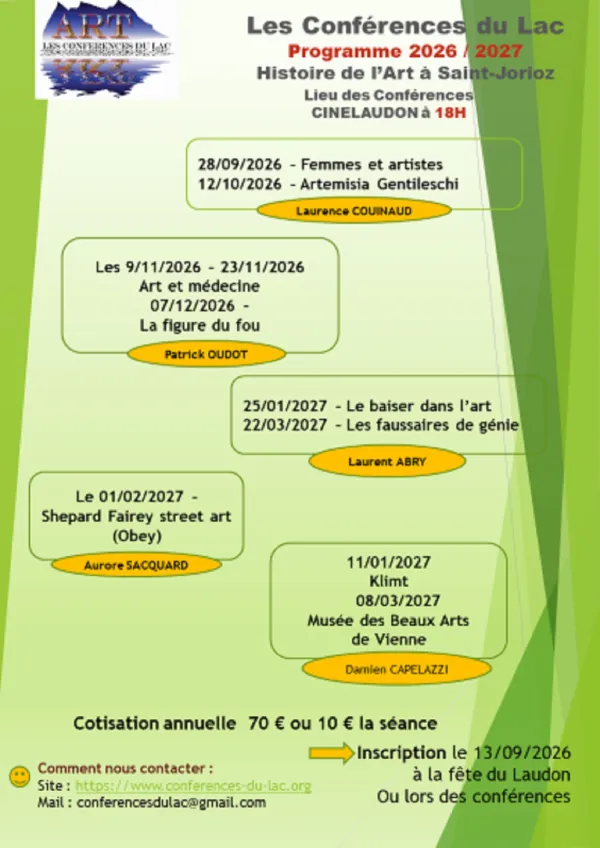 Les conférences du lac 2026-2027