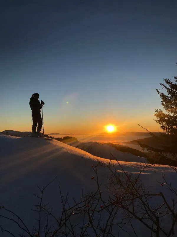 Coucher de soleil sur le crêtes